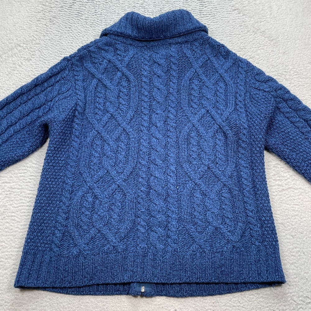 Aran Crafts Cable Knit Cardigan Womens XL 100% Merino Wool, Celtic‎ Blue - Picture 7 of 7